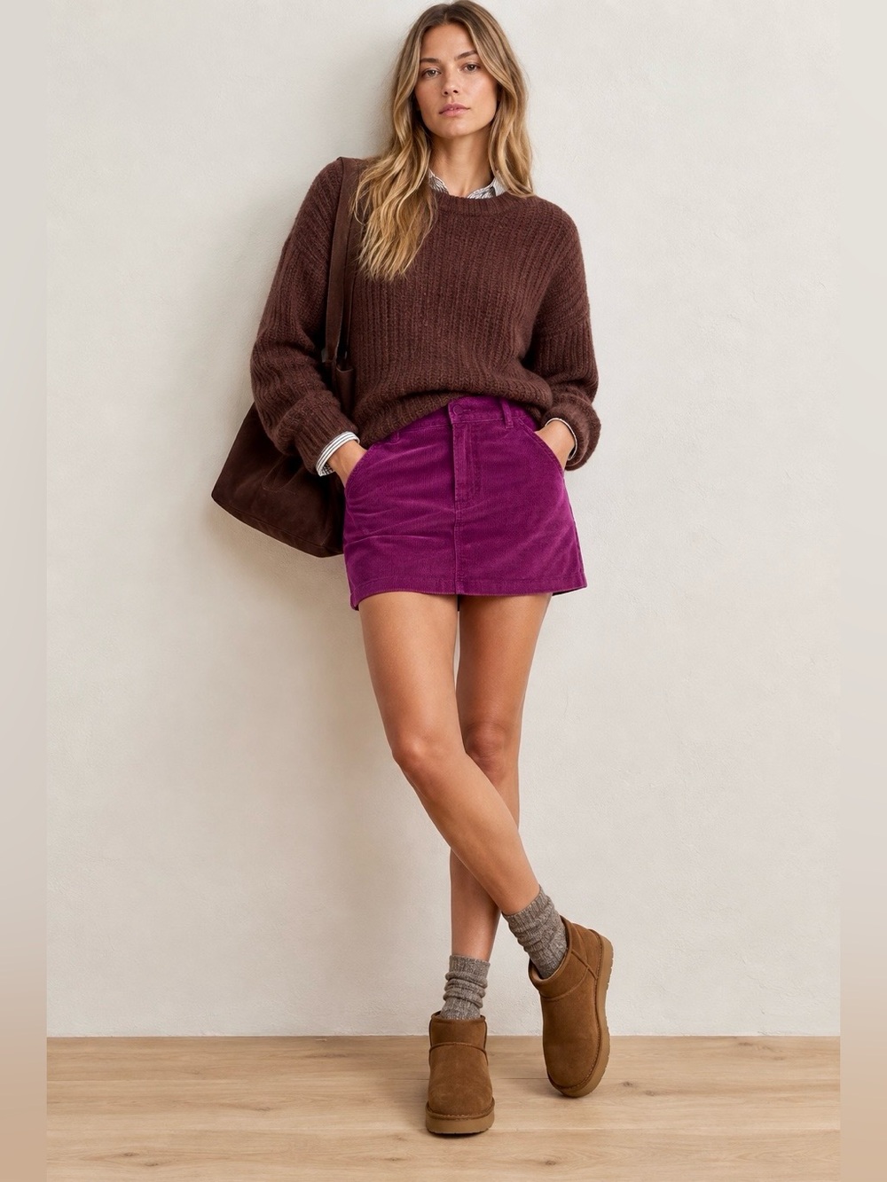 Gap Corduroy Mini Skirt Y2K Plum Berry Purple Preppy Size 12